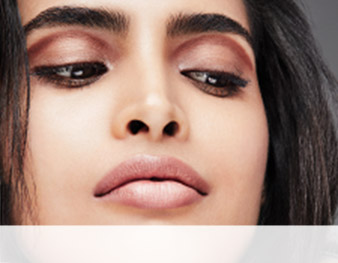 Model displaying floating eye shadow crease trend developed by Mary Kay global makeup artist Keiko Takagi.